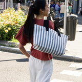 Bolsa Shopper Pequena Listras Cinza