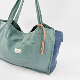 Sac moyen en lin vert + <tc>Trousse de Toilette</tc>