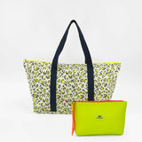 Pack London Bolso de Viaje Grande Maxi + Bolso de Mano Neopreno Amarillo Flúor