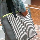 Graue Streifen Maxi Big Bag Journey