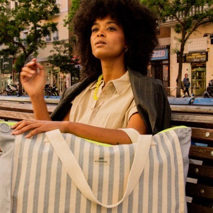 Navy Stripes Maxi Bolso Grande Viaje - My Wander Store
