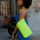 Pack London Bolso de Viaje Grande Maxi + Bolso de Mano Neopreno Amarillo Flúor