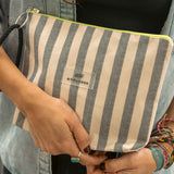 Gray Stripes <tc>Toiletry Bag</tc> Woman